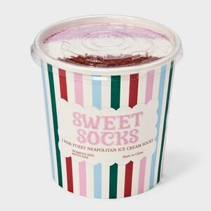 Sweet Socks 2 Pair Ice Cream Cookie Novelty Socks Gift Set NEW‎